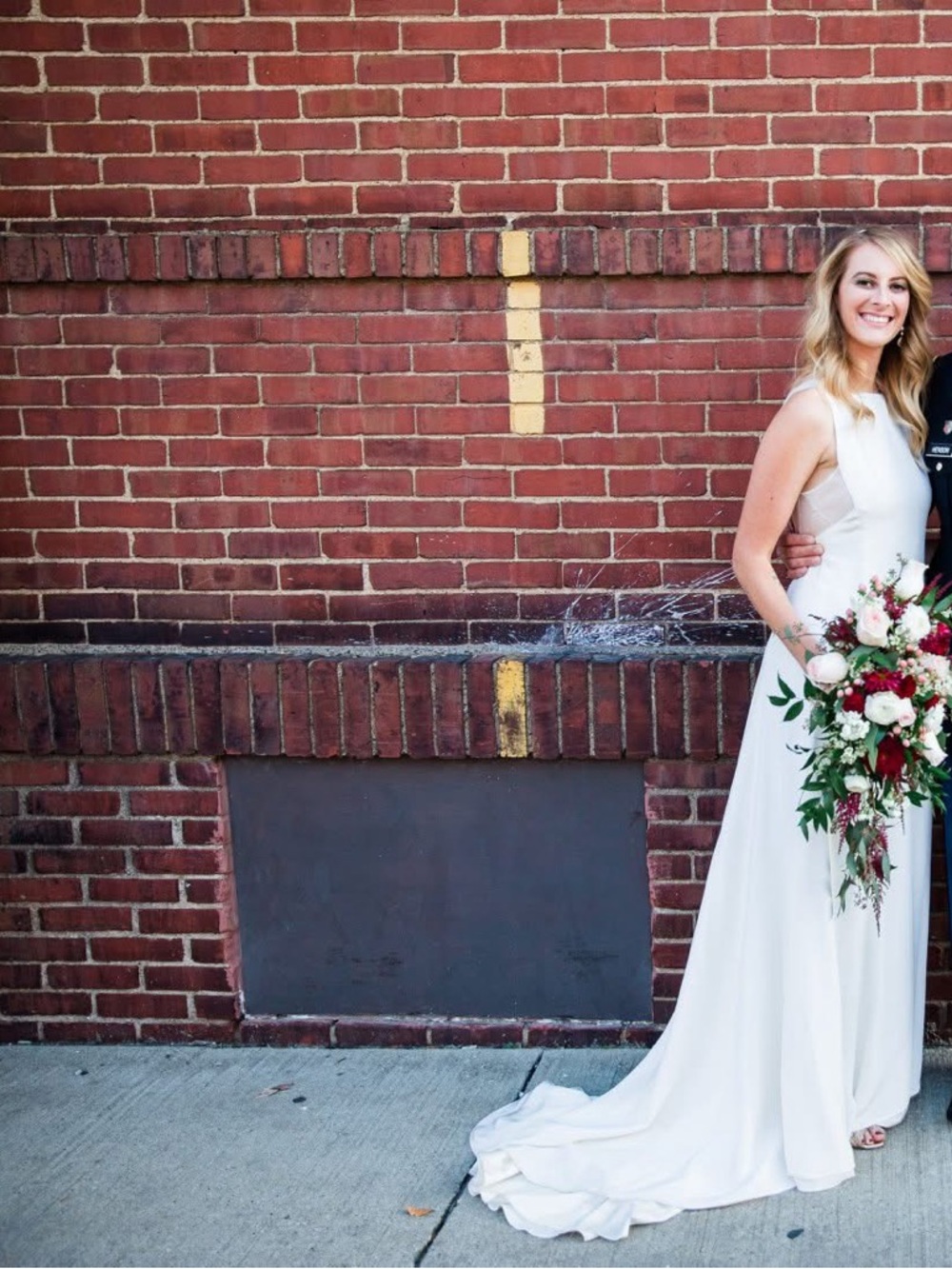 Elegant White Bridal A-Line Wedding Dress - Picture 3 of 5